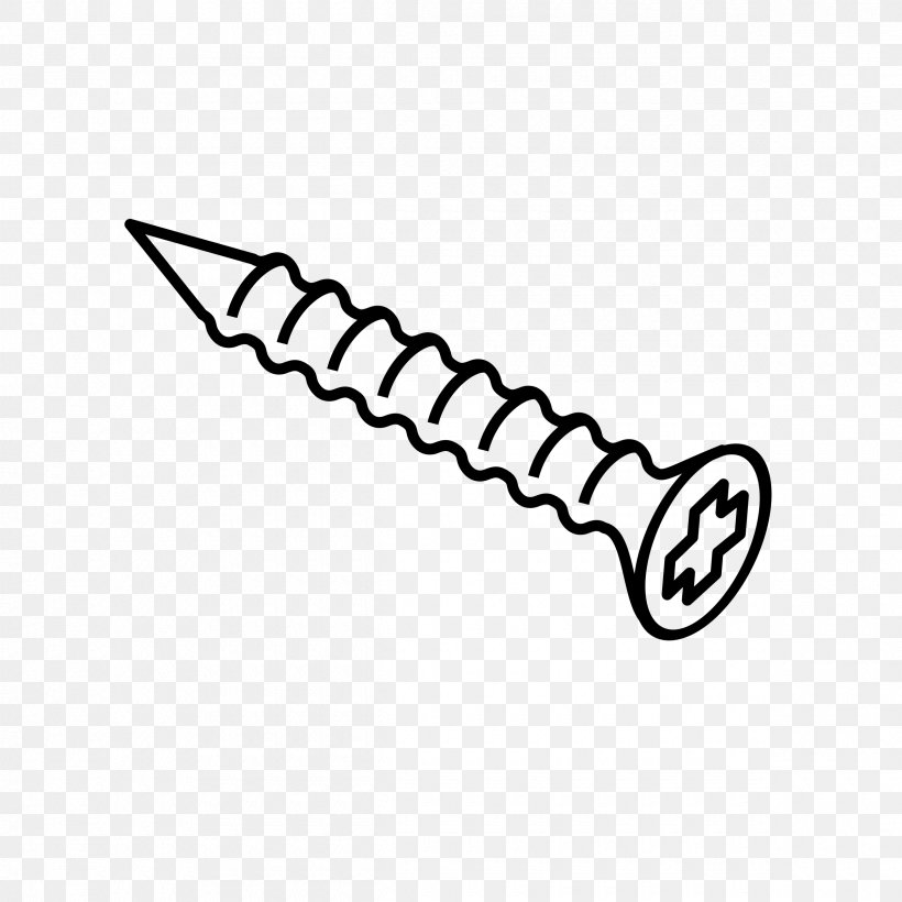 Screwdriver Bolt Clip Art, PNG, 2400x2400px, Screw, Area, Black And White, Body Jewelry, Bolt Download Free