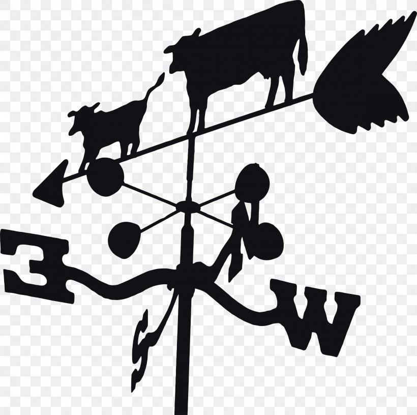 Weather Vane Cattle Clip Art, PNG, 2338x2328px, Weather Vane, Black And White, Brand, Cattle, Human Behavior Download Free