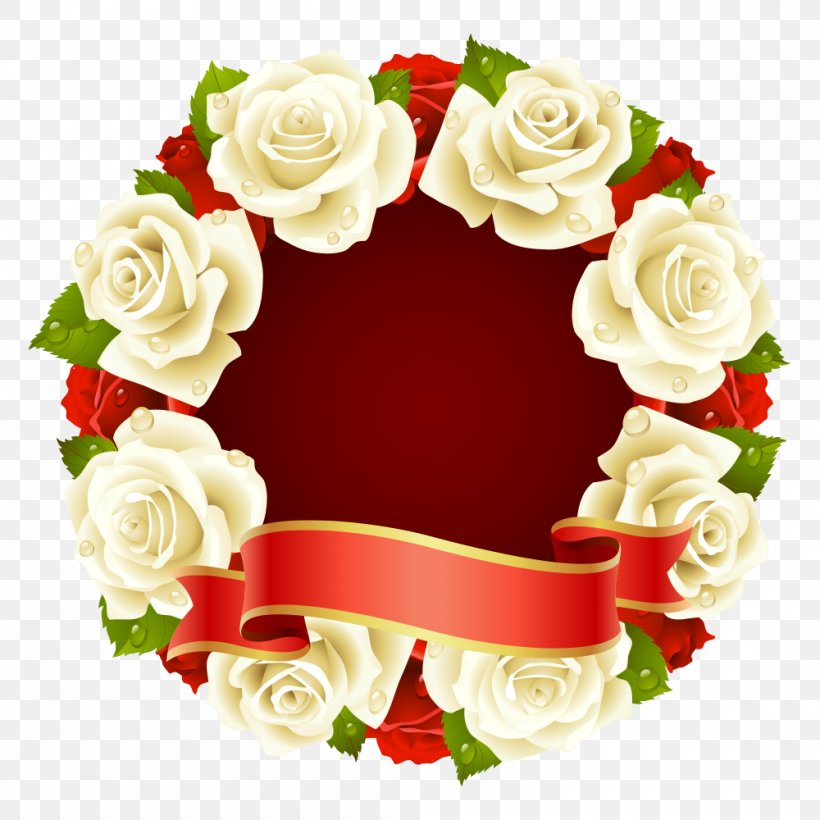 Rose Circle Stock Illustration Clip Art, PNG, 1000x1000px, Rose, Christmas Decoration, Cut Flowers, Decor, Floral Design Download Free