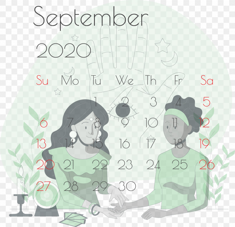 September 2020 Printable Calendar September 2020 Calendar Printable September 2020 Calendar, PNG, 3000x2906px, September 2020 Printable Calendar, Birthday, Cartoon, Drawing, Palmistry Download Free