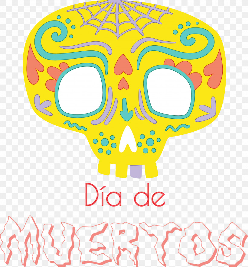 Skull M Skull M Yellow Meter Line, PNG, 2781x3000px, D%c3%ada De Muertos, Day Of The Dead, Geometry, Line, Mathematics Download Free