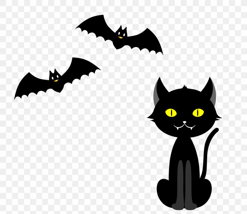Black Cat Whiskers Halloween Clip Art, PNG, 1500x1300px, Black Cat, Artwork, Autumn, Bat, Black Download Free