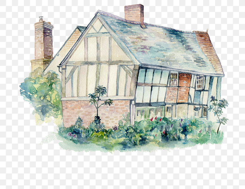 Watercolor Paint House Cottage Home Sketch, PNG, 808x632px, Watercolor Paint, Building, Cottage, Drawing, Home Download Free