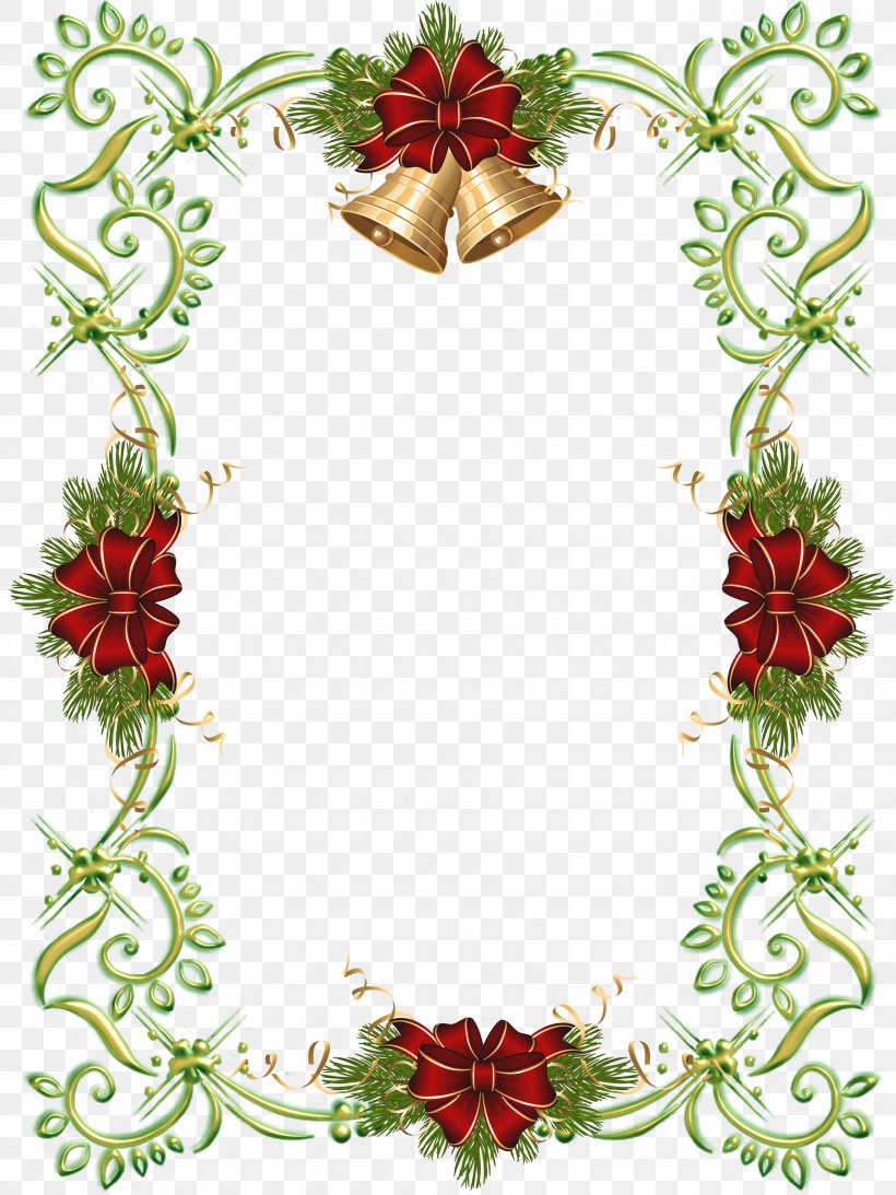 Borders And Frames Christmas Santa Claus Clip Art, PNG, 3500x4667px, Borders And Frames, Aquifoliaceae, Aquifoliales, Branch, Christmas Download Free