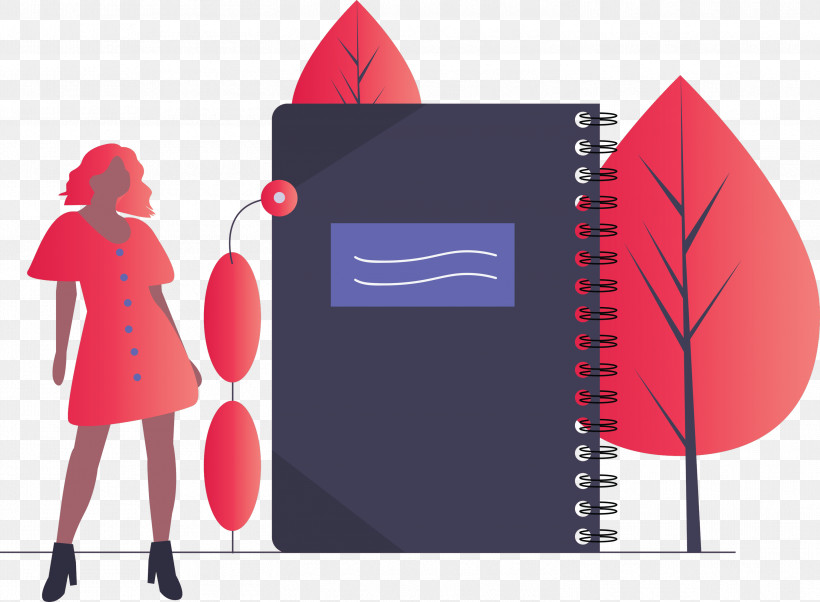 Notebook Girl, PNG, 2999x2204px, Notebook, Girl, Outerwear, Red Download Free