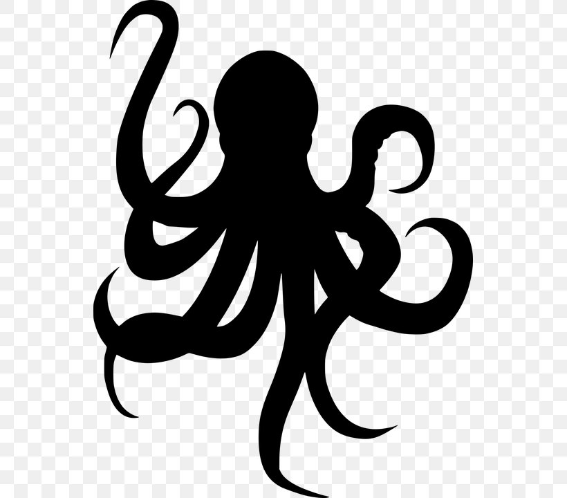Octopus Silhouette Squid, PNG, 549x720px, Octopus, Art, Artwork, Black And White, Cephalopod Download Free
