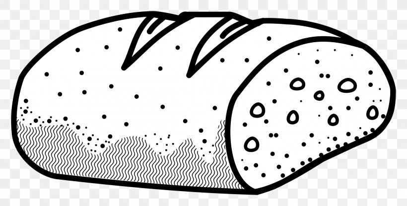 White Bread Toast Rye Bread Clip Art, PNG, 2400x1216px, White Bread, Area, Black, Black And White, Bread Download Free