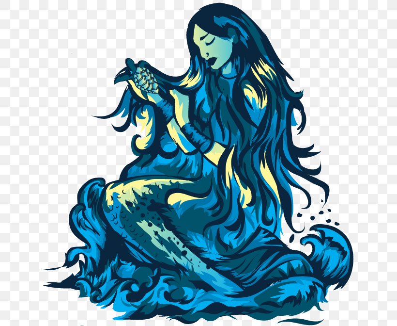 Illustration Clip Art Mermaid Long Hair Teal, PNG, 654x672px, Mermaid, Art, Fictional Character, Hair, Long Hair Download Free