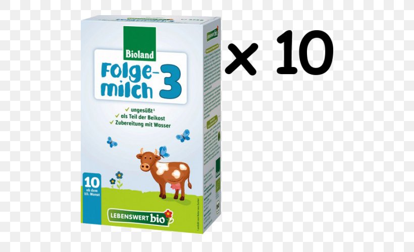 Milk Organic Food Baby Food Baby Formula Organic Infant Formula, PNG, 500x500px, Milk, Baby Food, Baby Formula, Bioland, Brand Download Free
