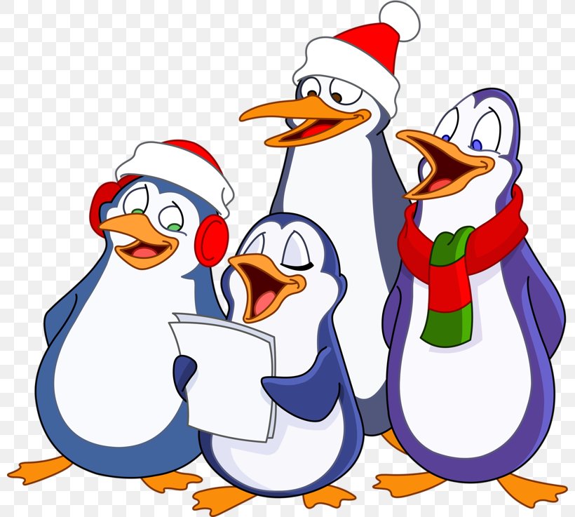Penguin Christmas Carol Illustration, PNG, 800x737px, Penguin, Area, Artwork, Beak, Bird Download Free
