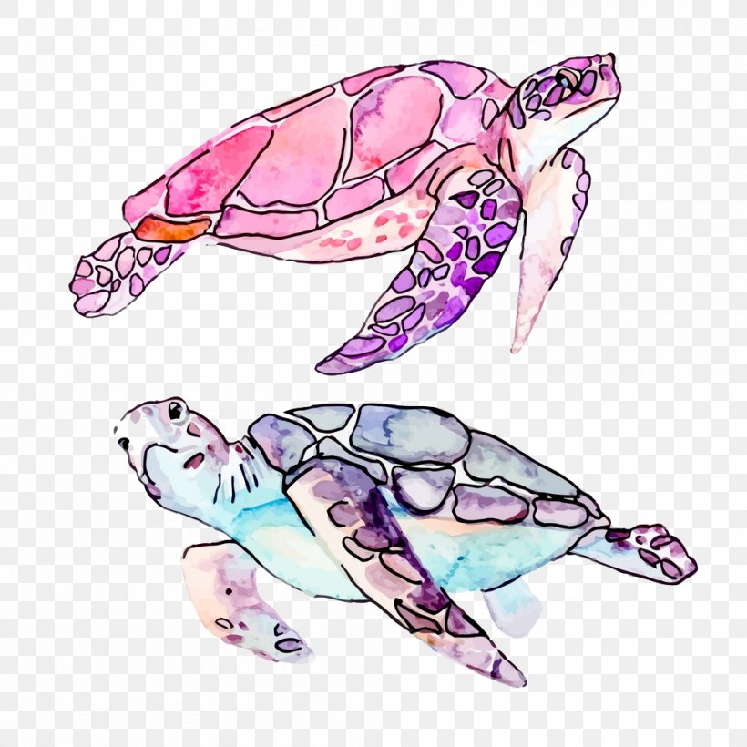 Sea Turtle Cartoon Illustration, PNG, 1000x1000px, Turtle, Art, Carapace, Drawing, Fictional Character Download Free