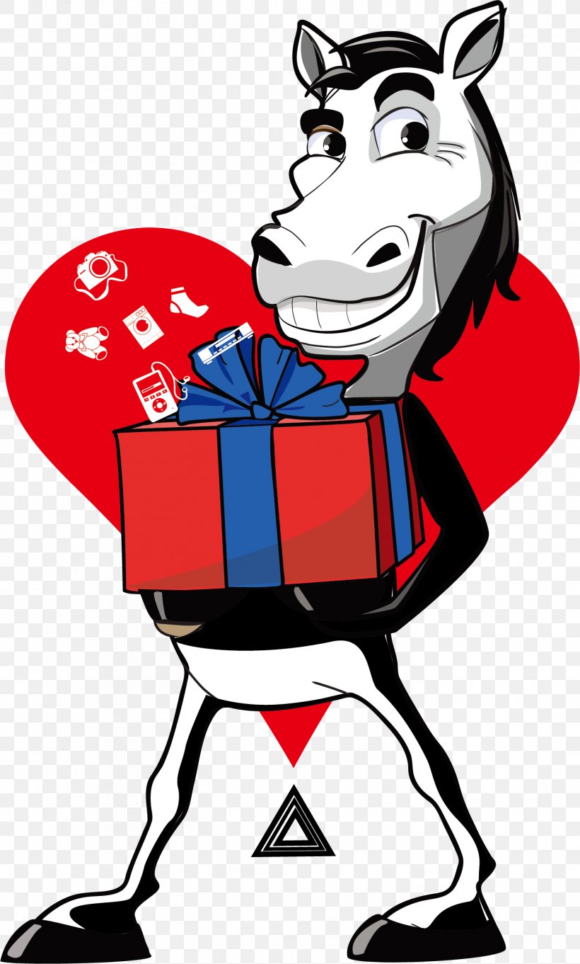 Donkey Gift Euclidean Vector Clip Art, PNG, 1418x2354px, Donkey, Art, Artwork, Black And White, Cartoon Download Free