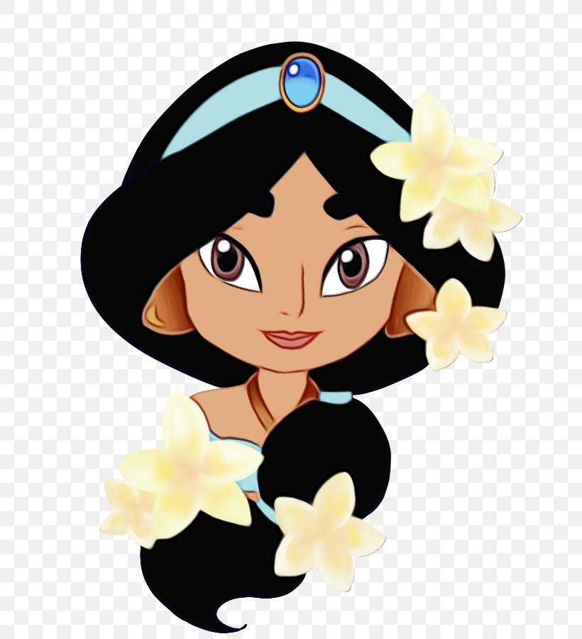 Flower Cartoon, PNG, 671x900px, Black Hair, Animation, Black, Cartoon, Character Download Free