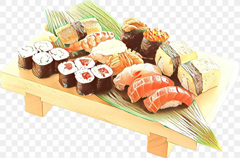 Sushi, PNG, 2675x1767px, Cartoon, California Roll, Comfort Food, Cuisine, Dish Download Free