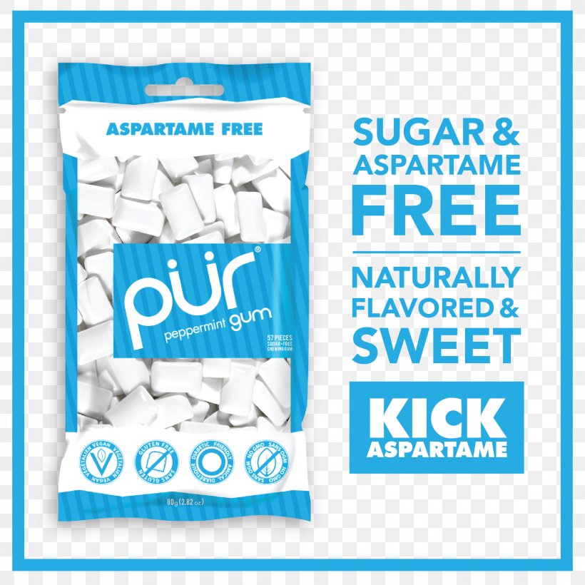 Chewing Gum PÜR Gum Mint Sugar Substitute Aspartame, PNG, 2121x2121px, Chewing Gum, Area, Aspartame, Banner, Blue Download Free