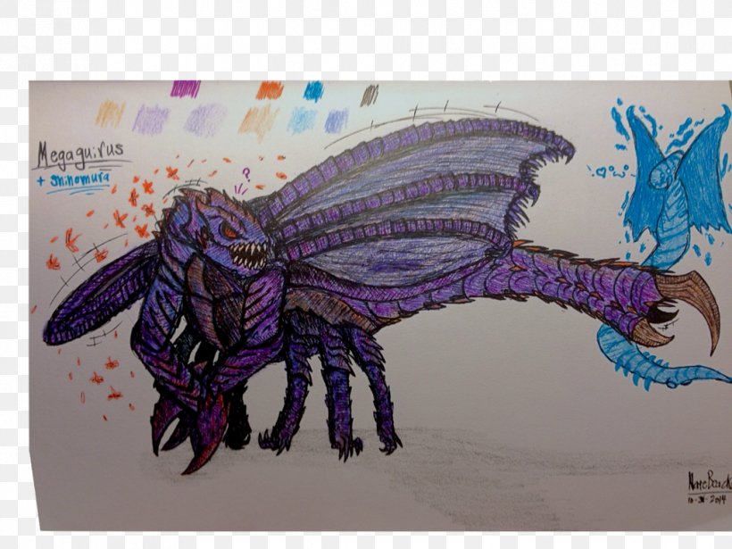 Megaguirus Drawing Godzilla Fan Art, PNG, 1032x774px, Megaguirus, Art, Artwork, Deviantart, Drawing Download Free
