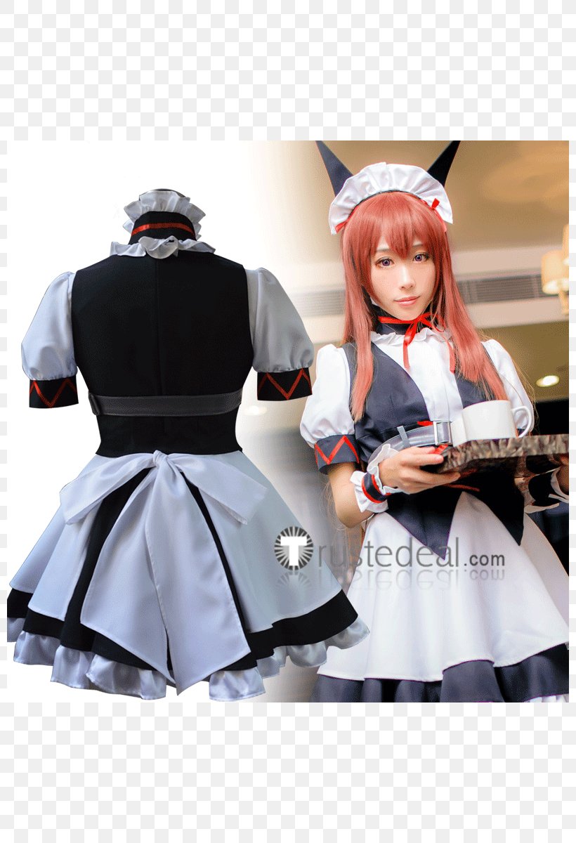 Steins;Gate Kurisu Makise Cosplay French Maid, PNG, 800x1200px, Watercolor, Cartoon, Flower, Frame, Heart Download Free