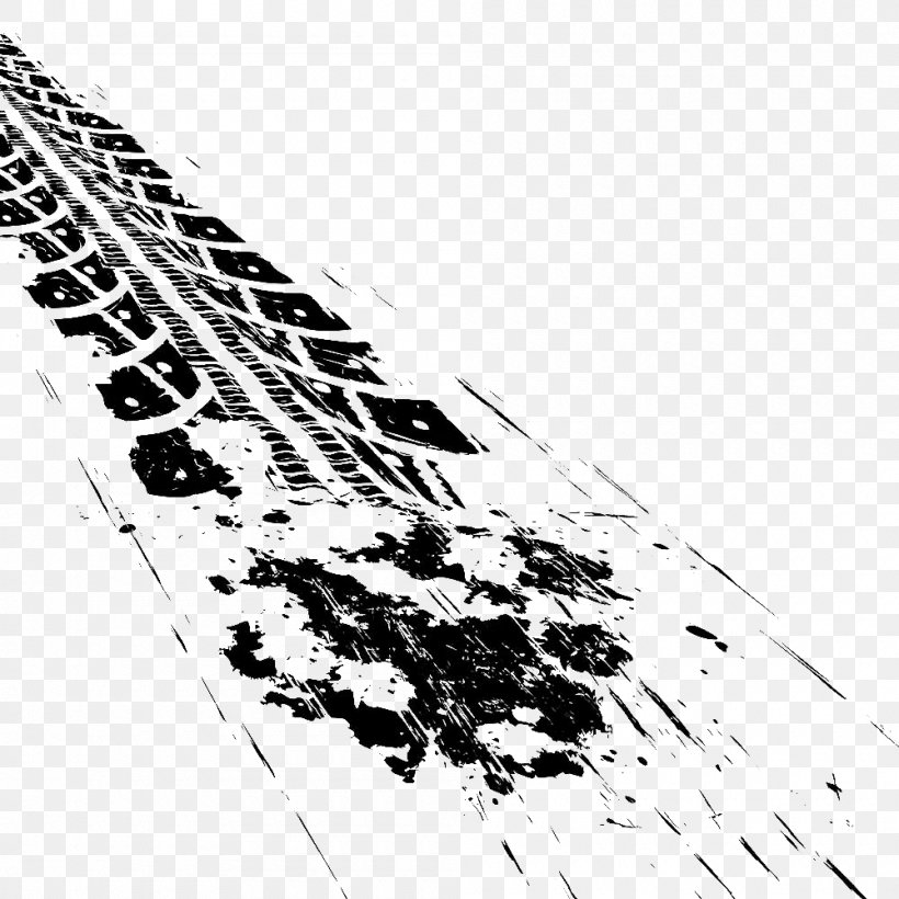 Car Tire Tread Skid Mark, PNG, 1000x1000px, Car, Black, Black And White, Continuous Track, Monochrome Download Free