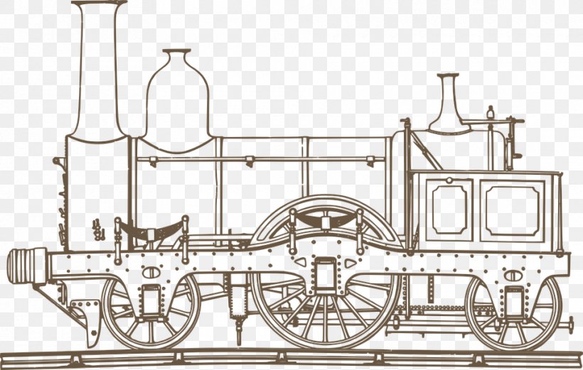 Train Rail Transport Steam Locomotive Steam Engine, PNG, 960x610px, Train, Coloring Book, Drawing, Iron, Line Art Download Free