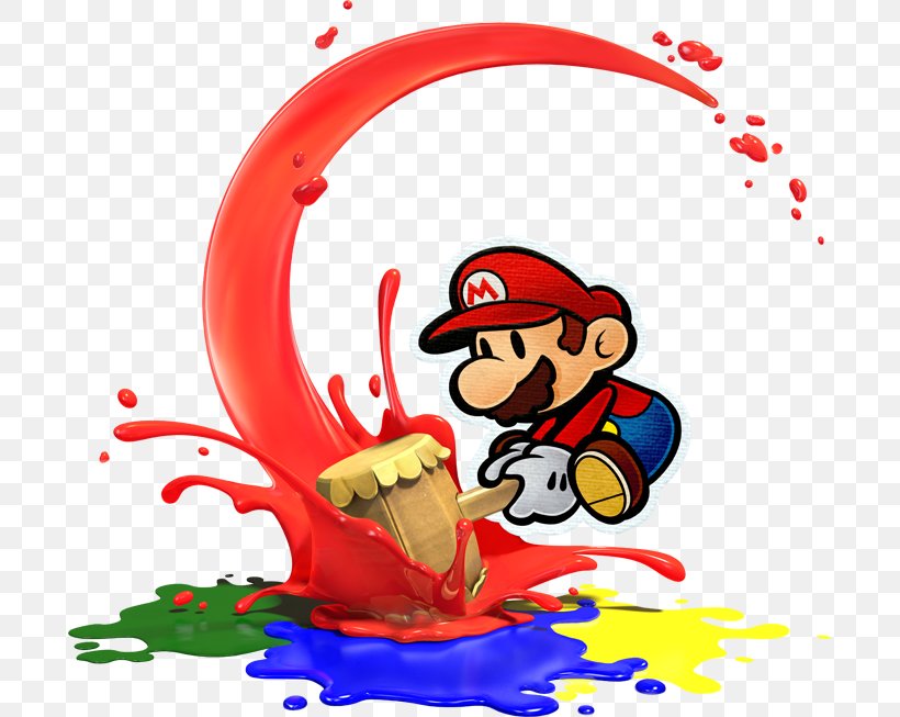 Paper Mario: Color Splash Super Mario Bros. Wii, PNG, 695x653px, Watercolor, Cartoon, Flower, Frame, Heart Download Free
