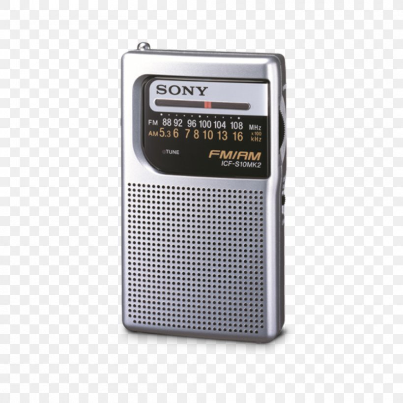 Sony ICF-S10MK2 Transistor Radio Sony ICF-P26 Frequency Modulation, PNG, 1000x1000px, Radio, Am Broadcasting, Amplitude Modulation, Electronic Device, Electronics Download Free