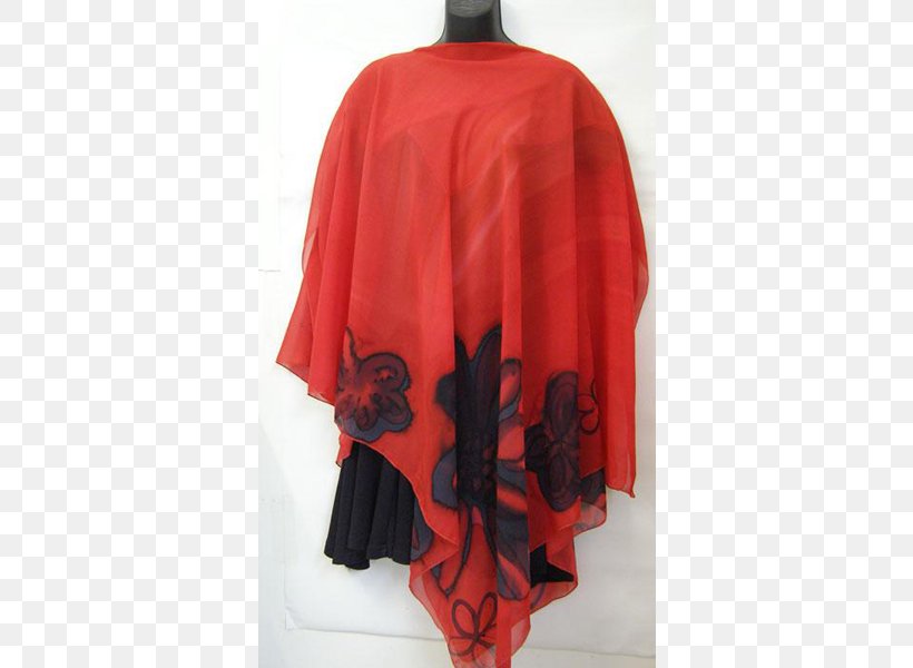 Outerwear Red Poncho Floral Design, PNG, 600x600px, Outerwear, Black, Floral Design, Flower, Peach Download Free