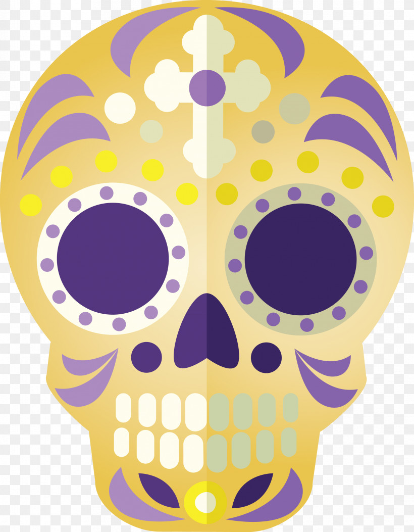 Skull Mexico Sugar Skull Traditional Skull, PNG, 2334x2999px, Skull Mexico, Meter, Sugar Skull, Traditional Skull, Yellow Download Free