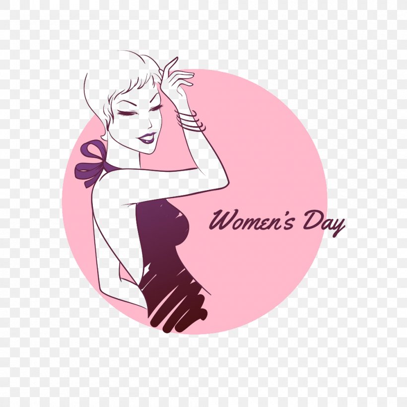 International Womens Day Royalty-free March 8 Illustration, PNG, 1000x1000px, Watercolor, Cartoon, Flower, Frame, Heart Download Free