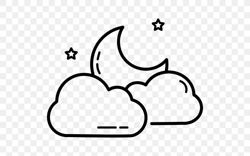 Night Sky Moon Star Clip Art, PNG, 512x512px, Night Sky, Area, Artwork, Black, Black And White Download Free