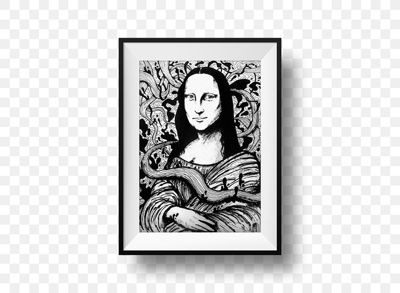 Mona Lisa Drawing Portrait Construction Paper, PNG, 600x600px, Mona Lisa, Art, Artwork, Behance, Black Download Free