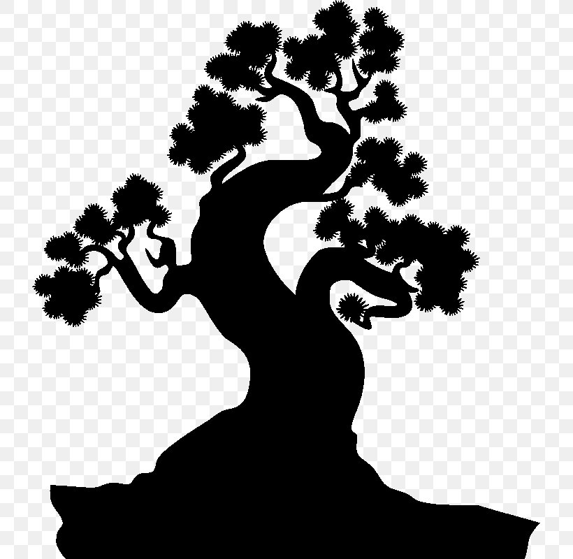 Sticker Art Bonsai Tree Clip Art, PNG, 800x800px, Sticker, Apartment, Behavior, Black And White, Bonsai Download Free