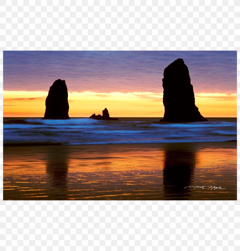 Haystack Rock Beach Shore Sunrise Sunset, PNG, 2083x2179px, Haystack Rock, Beach, Calm, Cannon Beach, Coast Download Free