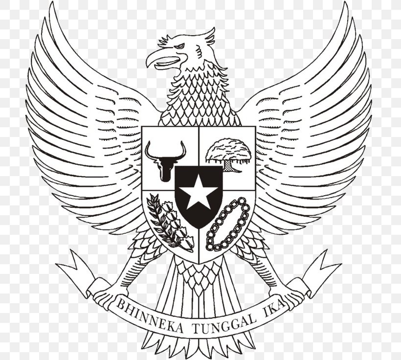National Emblem Of Indonesia Garuda Pancasila Symbol, PNG, 736x736px, Watercolor, Cartoon, Flower, Frame, Heart Download Free