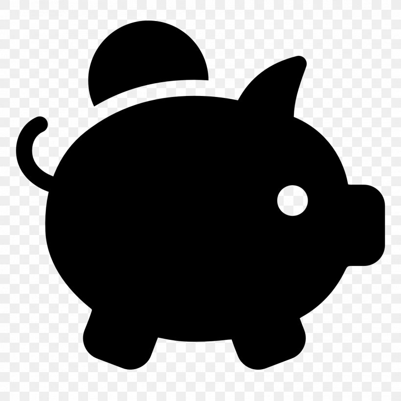 Piggy Bank Money Coin, PNG, 1600x1600px, Piggy Bank, Bank, Black, Black And White, Carnivoran Download Free