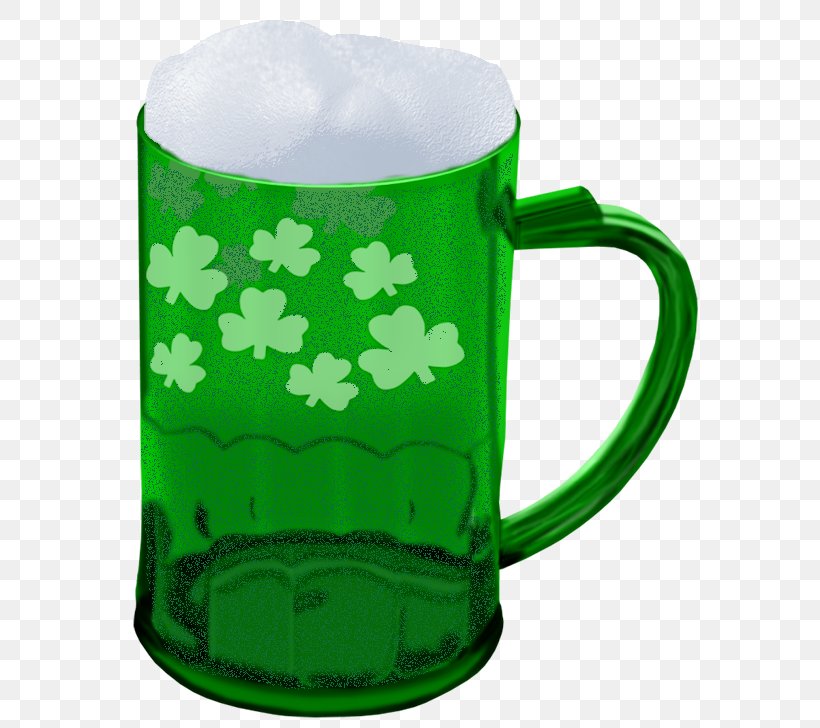 Beer Saint Patrick's Day Clip Art, PNG, 597x728px, Beer, Beer Glasses, Clover, Cup, Drinkware Download Free