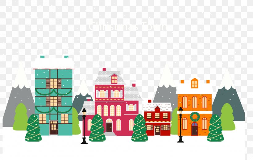 Christmas Village Illustration, PNG, 1254x797px, Christmas, Christmas Village, Flat Design, Gratis, House Download Free