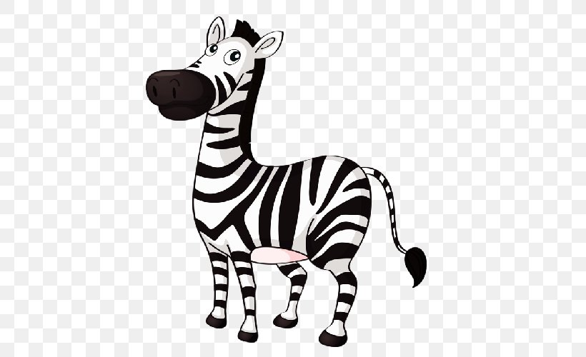 Download Clip Art, PNG, 500x500px, Zebra, Animal Figure, Black And White, Cartoon, Fauna Download Free