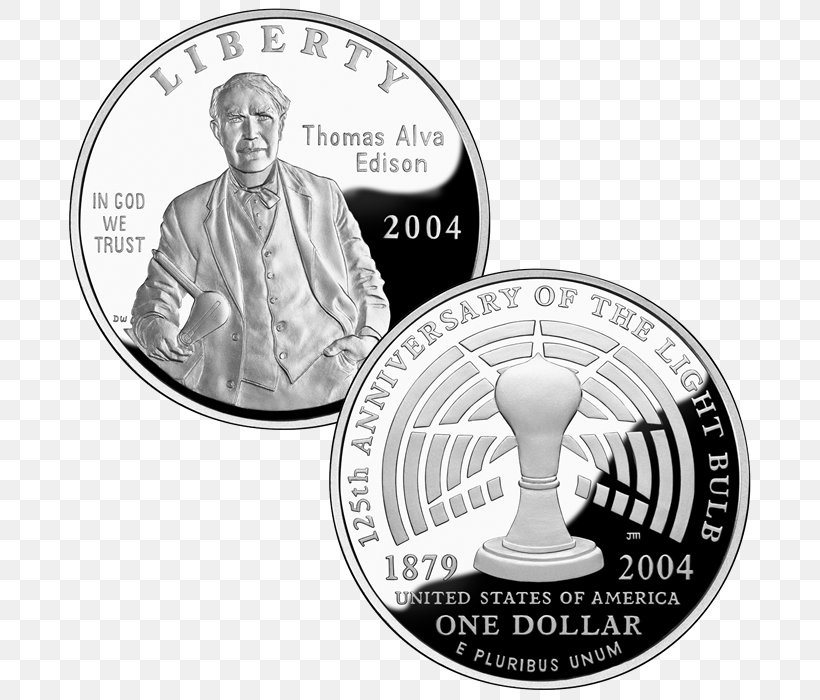 Dollar Coin Proof Coinage Silver Coin Commemorative Coin, PNG, 700x700px, Coin, American Platinum Eagle, Bald Eagle, Black And White, Brand Download Free