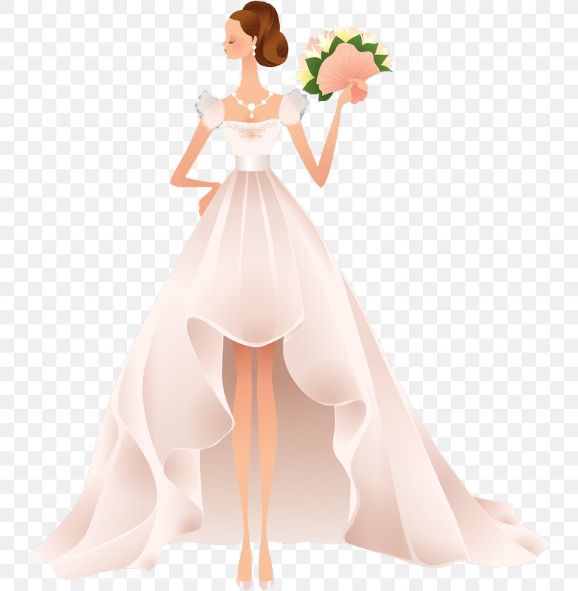 Wedding Dress Bride, PNG, 744x838px, Watercolor, Cartoon, Flower, Frame, Heart Download Free