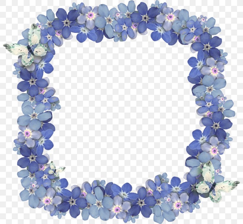 Picture Frames Wreath, PNG, 800x756px, Picture Frames, Bead, Blue, Flower, Image File Formats Download Free