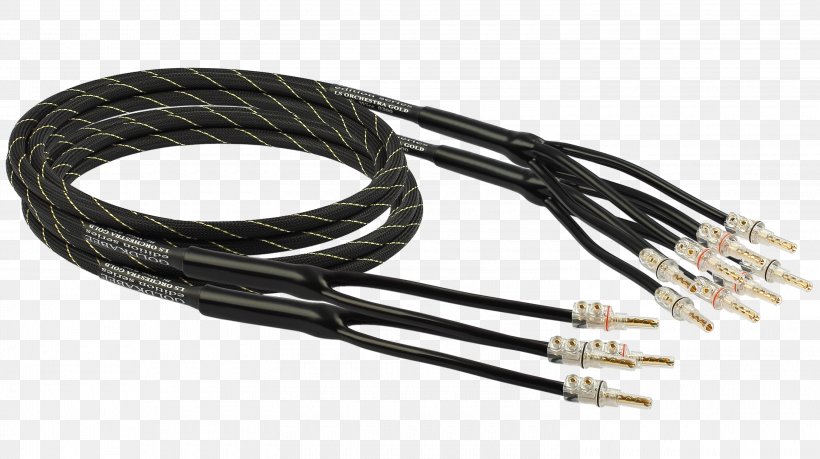 Speaker Wire Bi-wiring Electrical Cable Coaxial Cable Loudspeaker, PNG, 3000x1680px, Speaker Wire, Banana Connector, Biamping And Triamping, Biwiring, Cable Download Free
