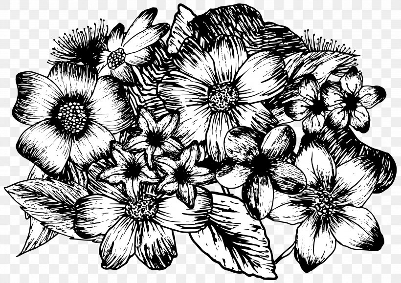 Chrysanthemum Sketch Pattern Floral Design, PNG, 3508x2481px, Chrysanthemum, Artwork, Black And White, Chrysanths, Drawing Download Free