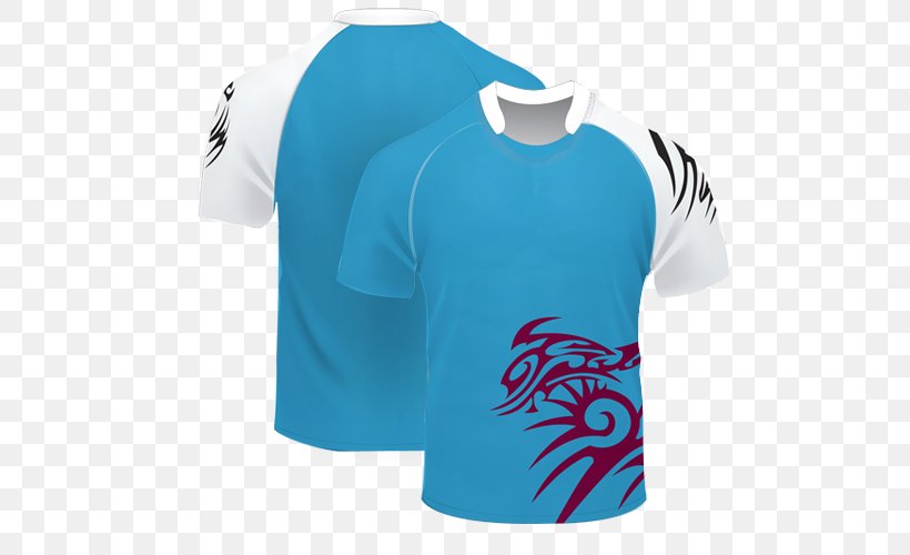 T-shirt Rugby Shirt Jersey Tracksuit, PNG, 500x500px, Tshirt, Active Shirt, American Football, Aqua, Azure Download Free