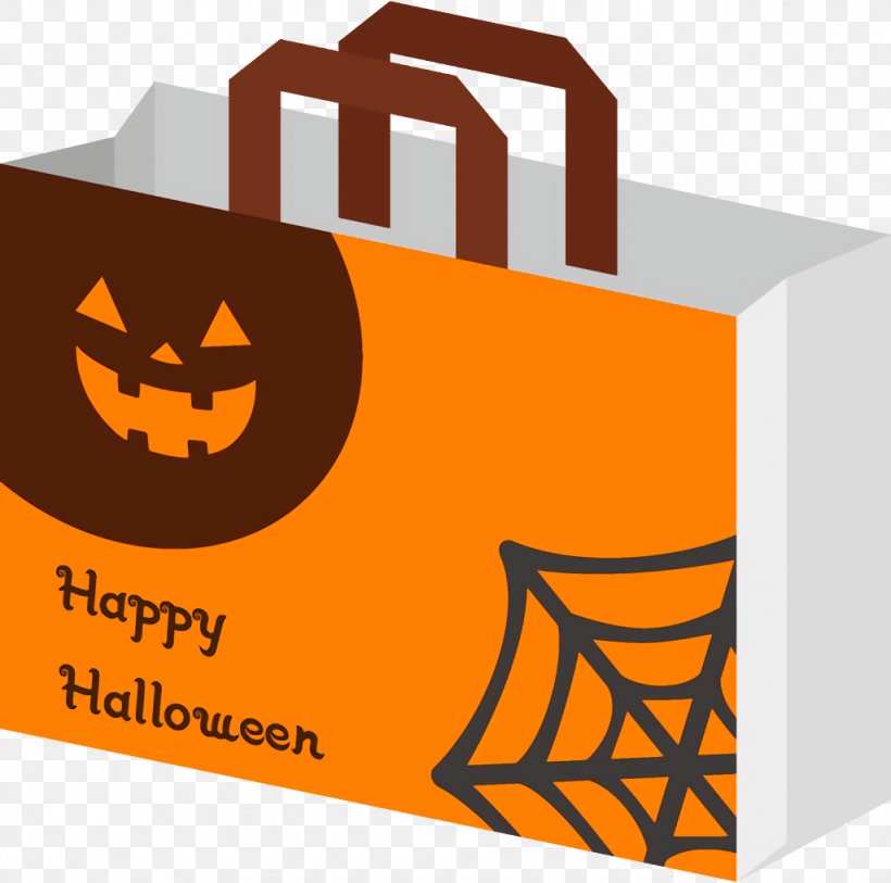 Halloween Gift Bag Shopping Bag Halloween Sales, PNG, 1024x1016px, Halloween Gift Bag, Halloween Sales, Logo, Orange, Shopping Bag Download Free