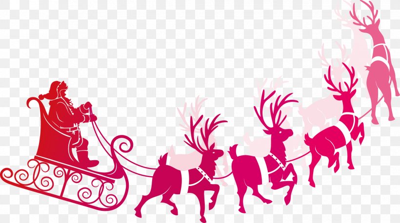 Santa Clauss Reindeer Rudolph Santa Clauss Reindeer Clip Art, PNG, 1836x1026px, Santa Claus, Brand, Christmas, Christmas Card, Christmas Eve Download Free