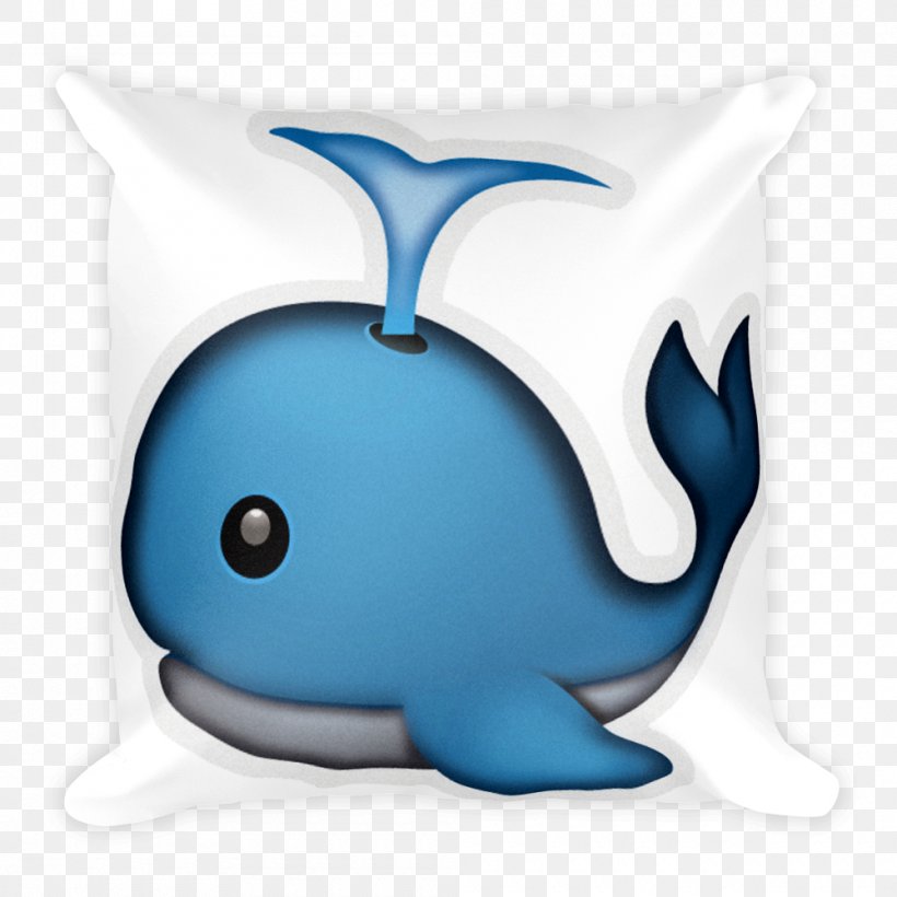 Emoji Sticker Whales Emoticon Animal Illustrations, PNG, 1000x1000px, Emoji, Animal Illustrations, Emoticon, Marine Mammal, Pillow Download Free