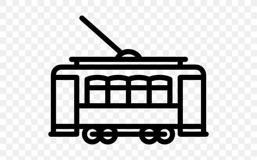 Trolley Rail Transport Train Rapid Transit, PNG, 512x512px, Trolley, Area, Black, Black And White, Brand Download Free