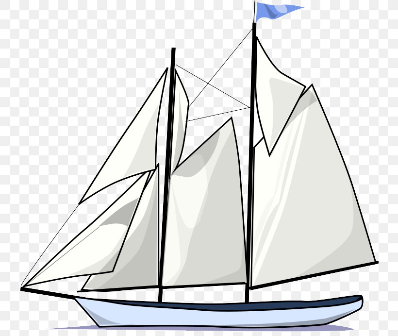 Sailboat Clip Art, PNG, 740x692px, Sailboat, Area, Baltimore Clipper, Barque, Black And White Download Free