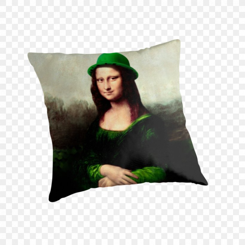 Throw Pillows Cushion Mona Lisa Saint Patrick's Day, PNG, 875x875px, Throw Pillows, Cushion, Green, Mona Lisa, Pillow Download Free
