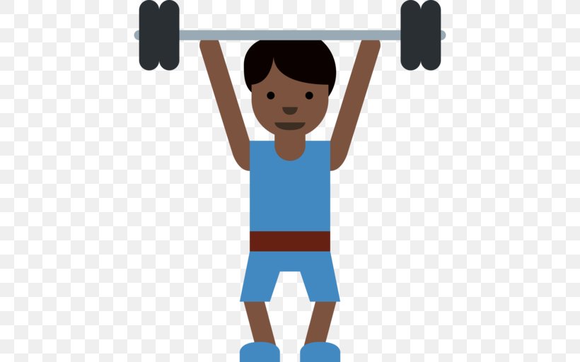 Weight Training Olympic Weightlifting Emoji Dark Skin Human Skin Color, PNG, 512x512px, Weight Training, Arm, Barbell, Boy, Cartoon Download Free